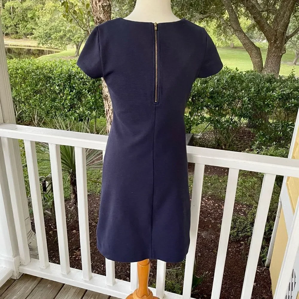 Lilly Pulitzer Navy Dress with Gold Buttons - Picture 2 of 6
